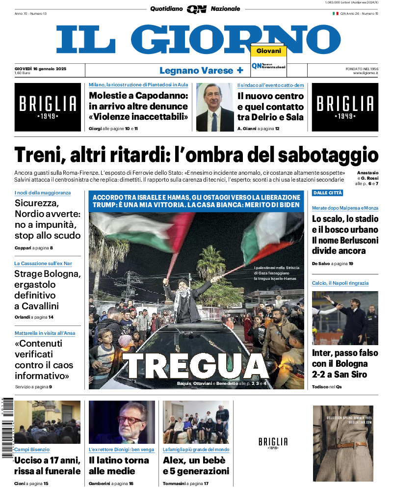 Varese - giovedì 16 Gennaio 2025