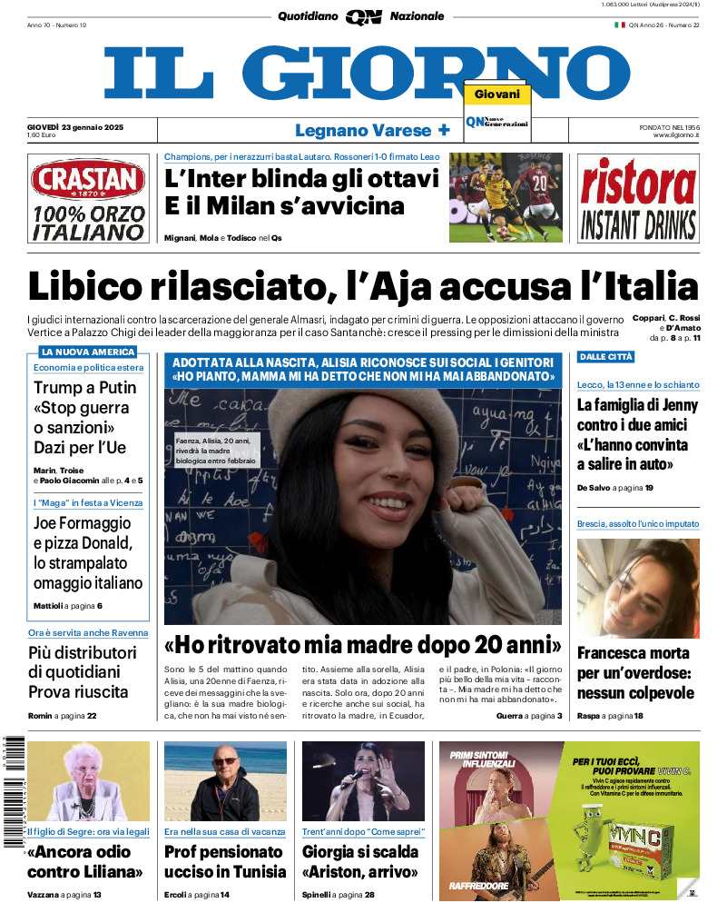 Varese - giovedì 23 Gennaio 2025