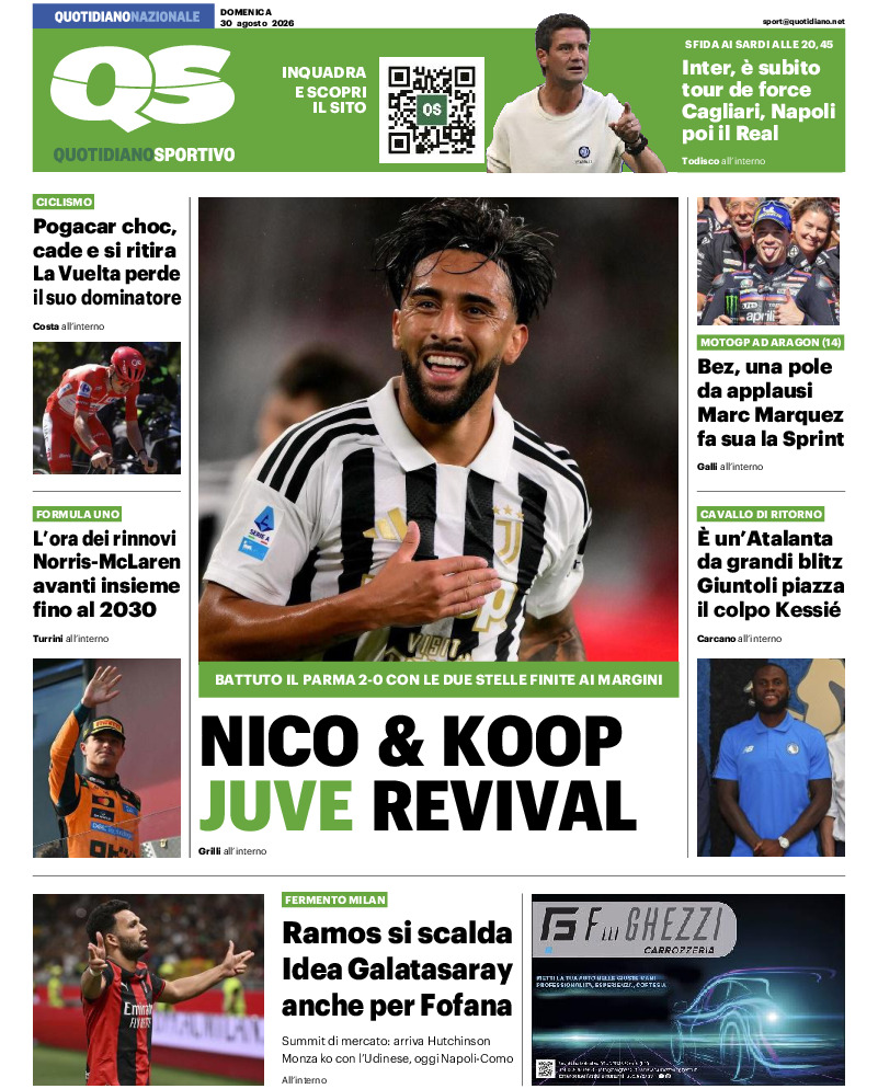 il-giorno-prima-pagina-di-oggi-edizione-sport-di-domenica-30-agosto